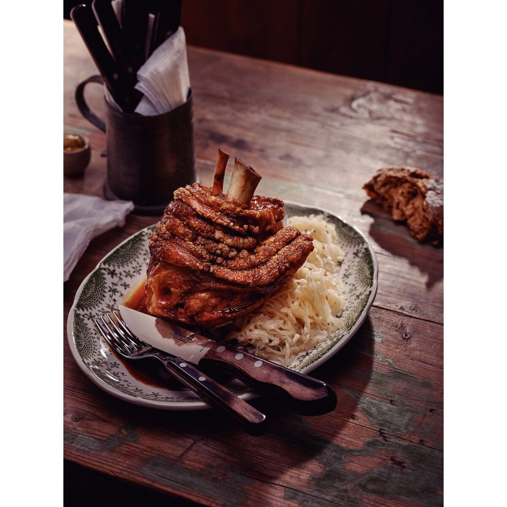 Juego de Cubiertos para Asado Jumbo Tramontina de Acero Inoxidable con Mango Castaño Polywood, 12 piezas.