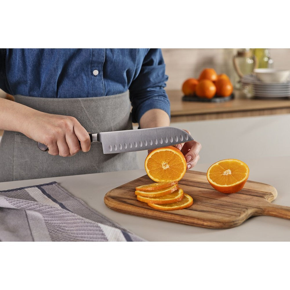 Cuchillo Santoku Tramontina Century Wood con Lámina de Acero Inoxidable y Mango de Madera Tratada Castaño 7"