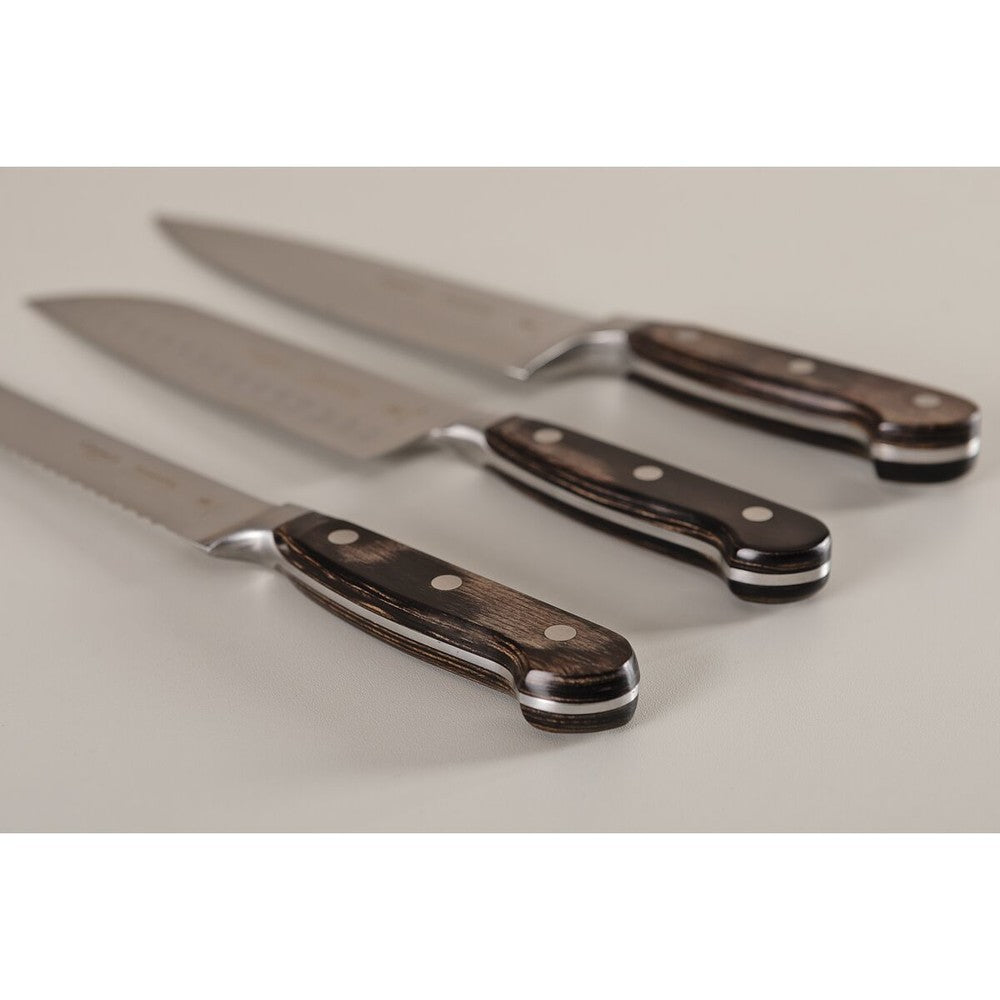 Cuchillo Santoku Tramontina Century Wood con Lámina de Acero Inoxidable y Mango de Madera Tratada Castaño 7"