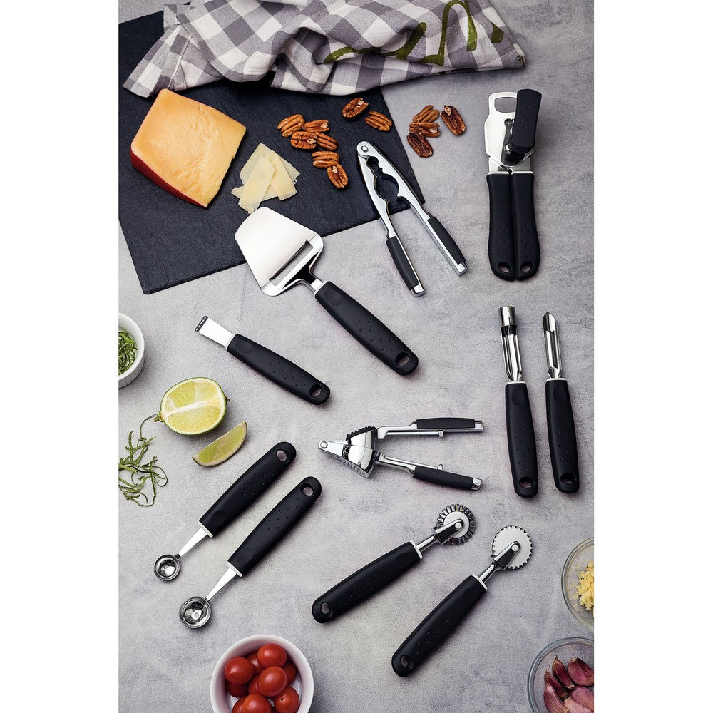 Abridor de Latas Tramontina Utilità en Acero Inoxidable con Mango de Polipropileno Negro