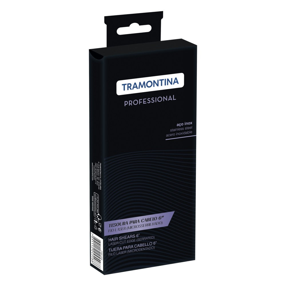 Tijera para cabello Tramontina de acero inoxidable con filo láser, 6"