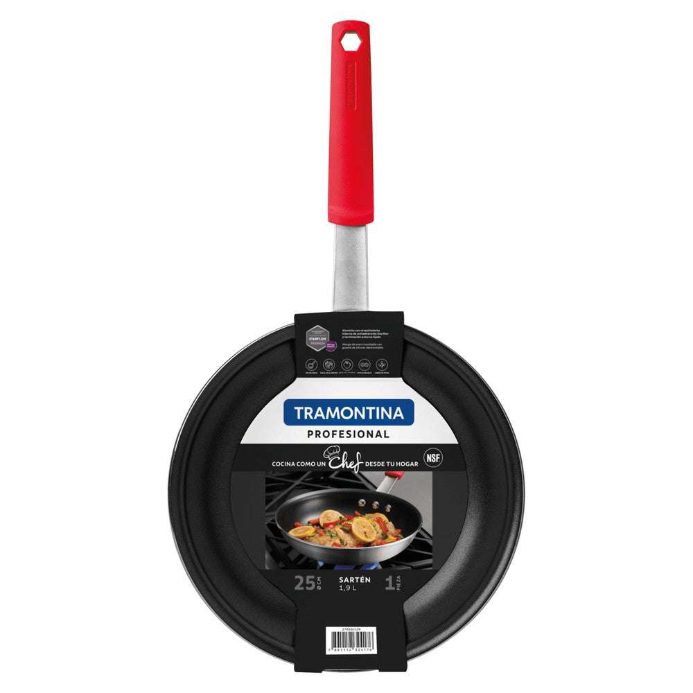 Sartén Tramontina en Aluminio con Revestimiento Interno en Starflon Premium y Externo Lijado 20 cm 1 L
