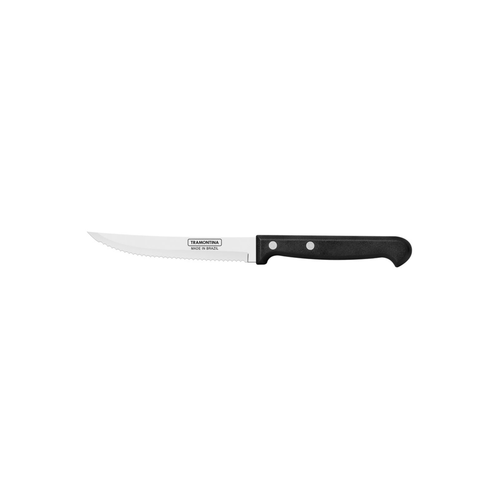 Juego de Cuchillos Tramontina Ultracorte con Láminas de Acero Inoxidable, Mangos de Polipropileno negro y soporte de madera 6 Piezas