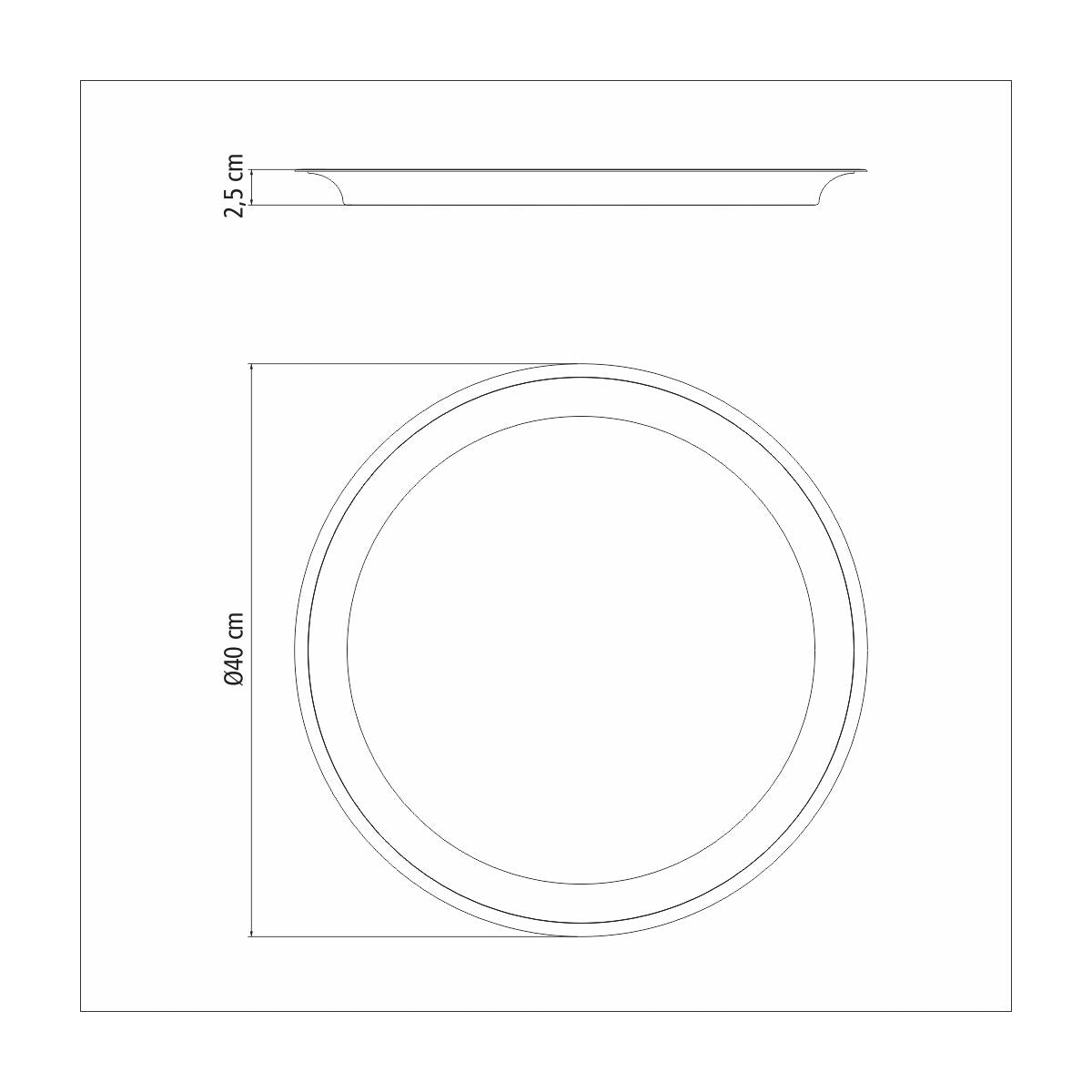 Bandeja redonda Service de acero inoxidable con revestimiento interno antideslizante de 40 cm Tramontina