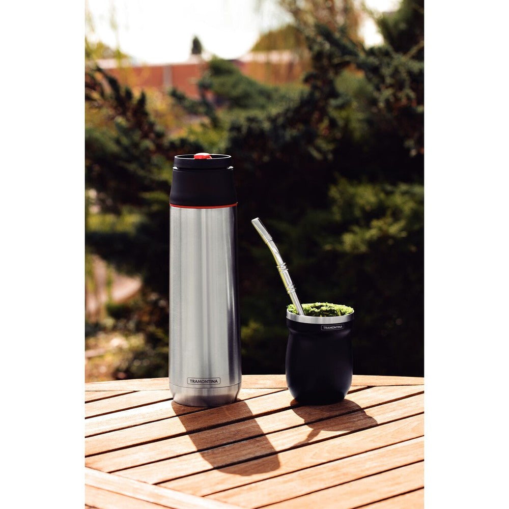 Termo con sifón Exata de acero inoxidable con ampolla de acero 1 L Tramontina