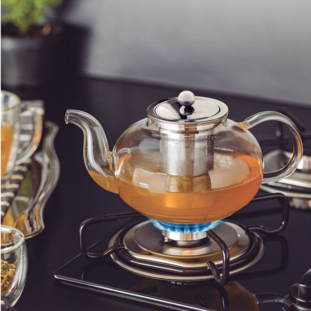 Jarra para té de vidrio y acero inoxidable con infusor de 1l Tramontina