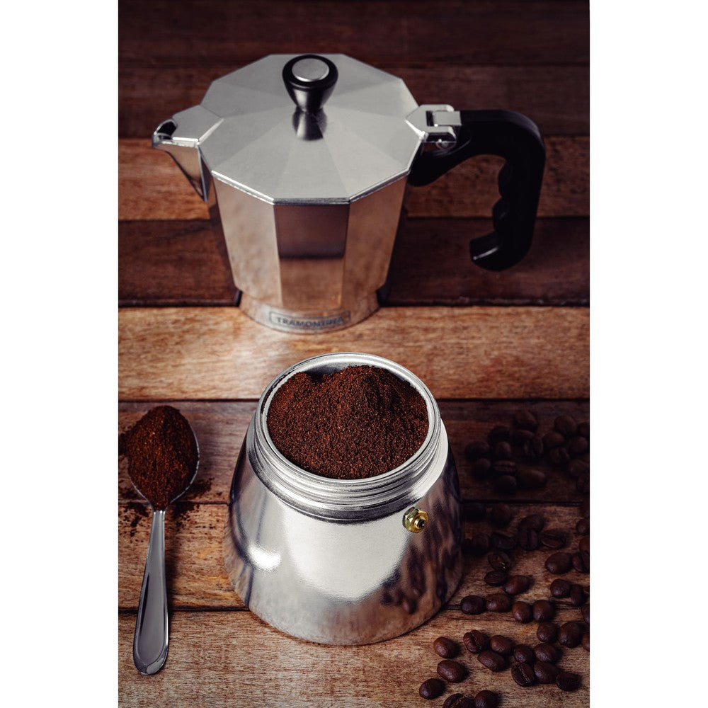 Cafetera Expresso Italiana Tramontina en Aluminio con Mango en Nylon 320 ml