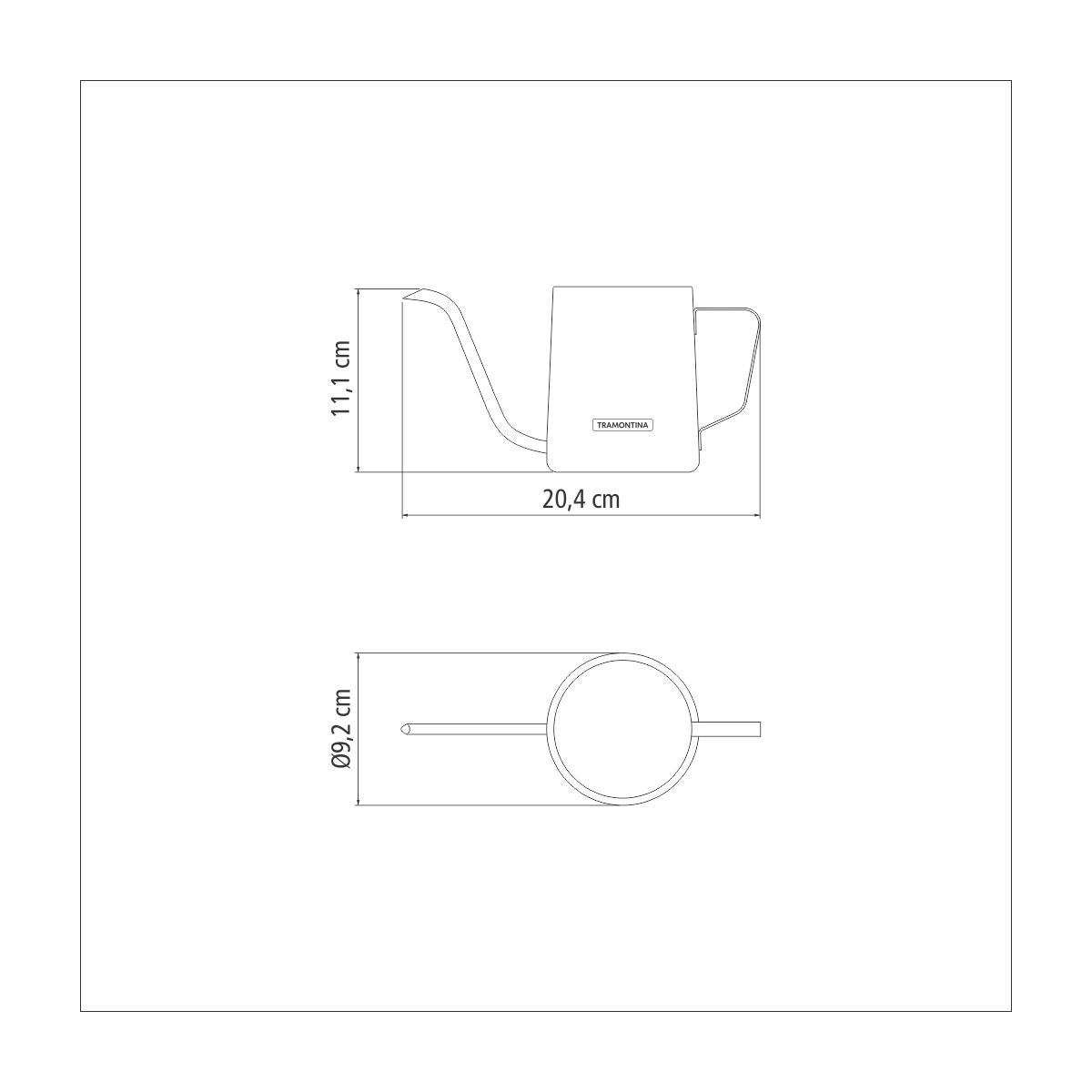 Jarra Tramontina cuello de ganso en acero inoxidable 0,6 L