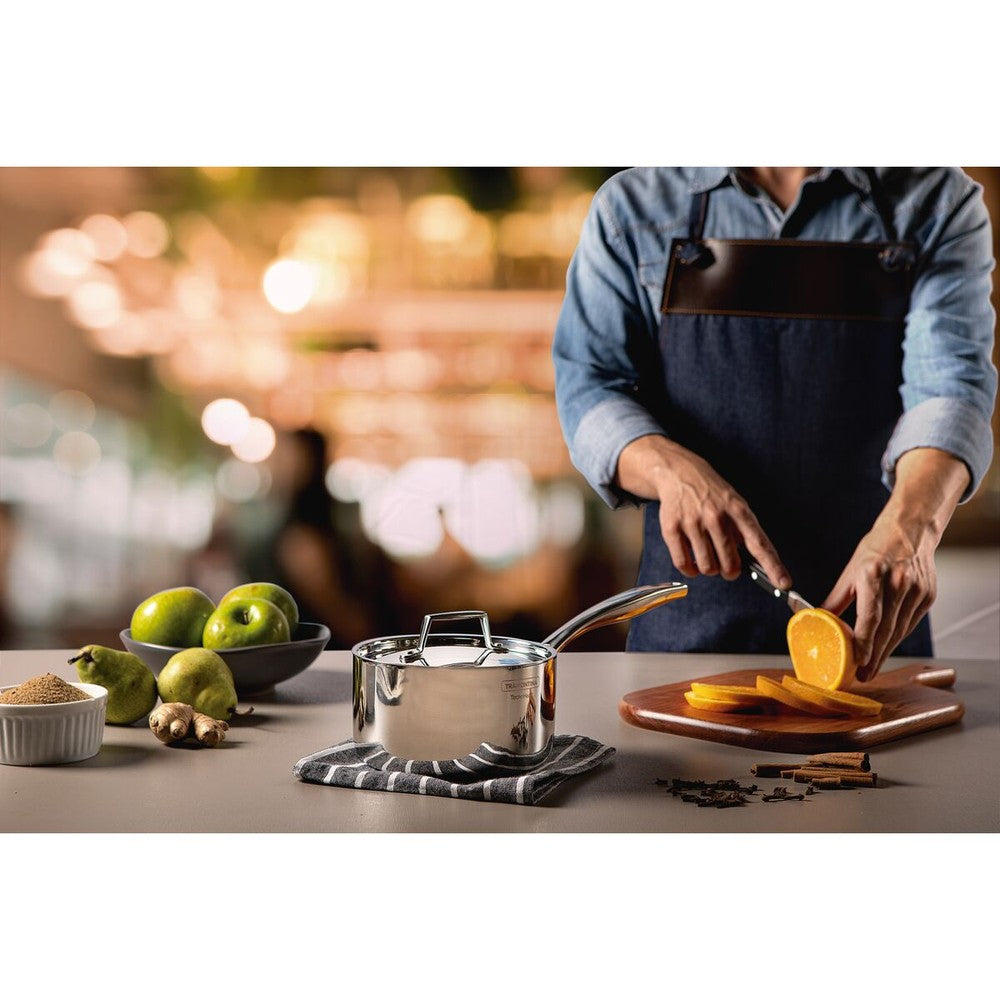 Olla Tramontina Grano de acero inoxidable cuerpo triple con tapa y mango 16 cm 1,7 L