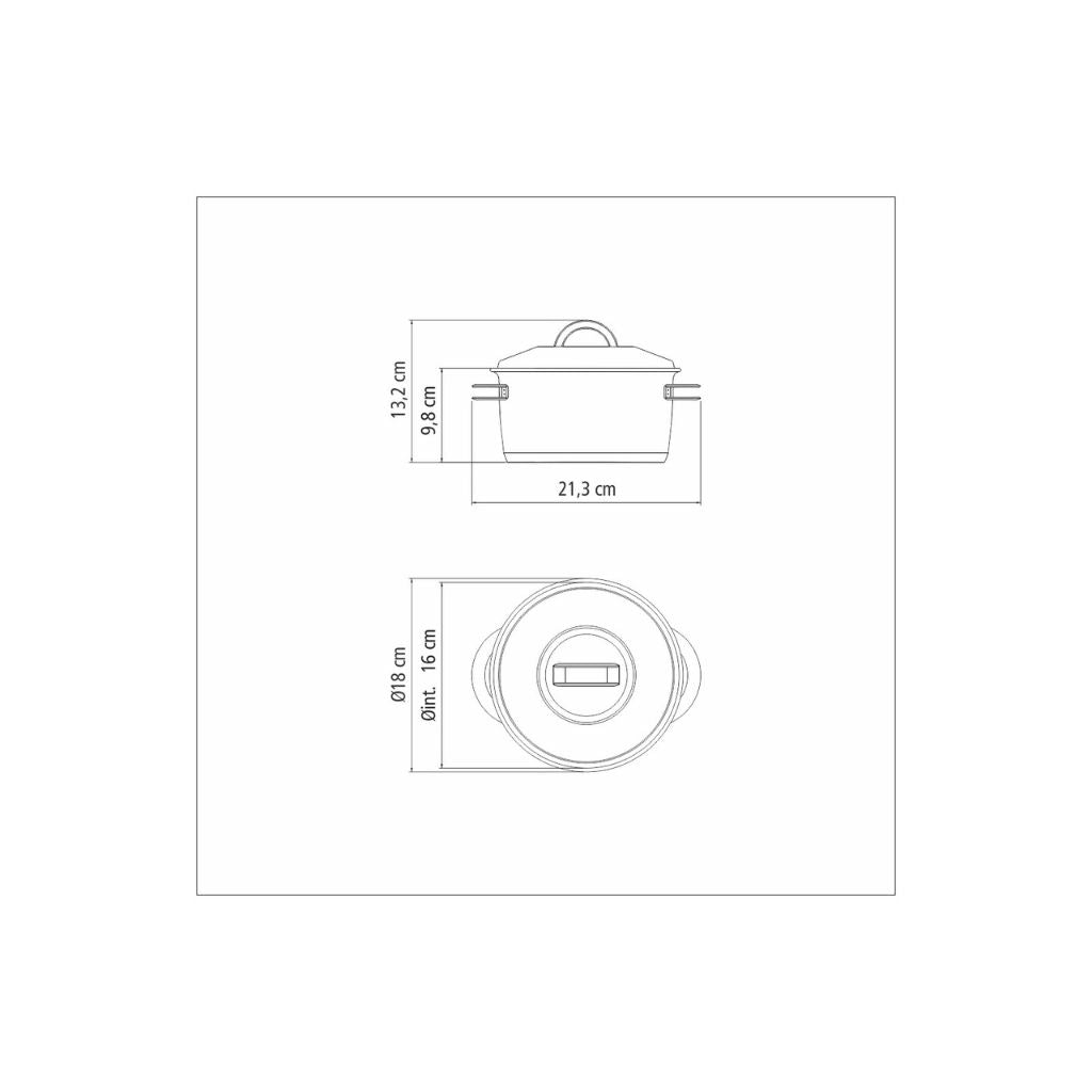 Cacerola Tramontina Solar honda de acero inoxidable fondo triple con tapa y asas 16 cm 1,8 L