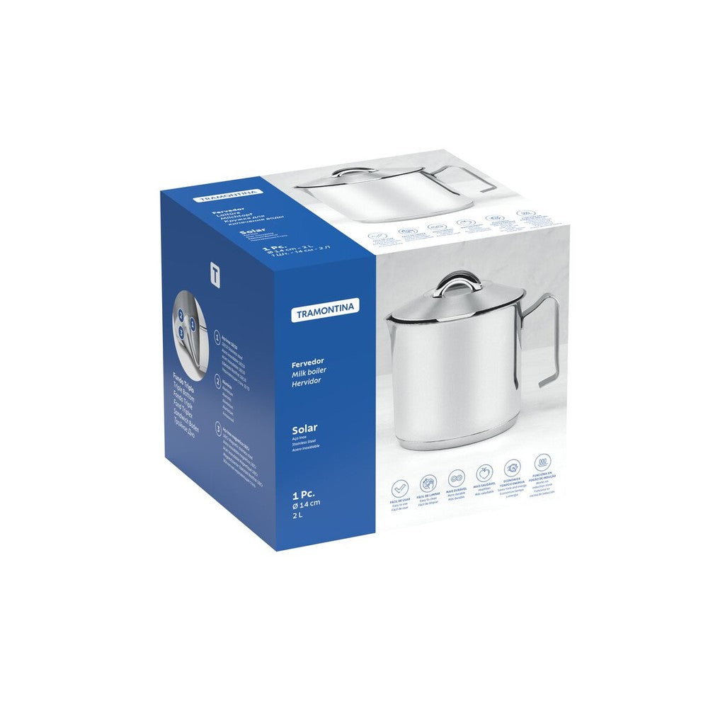 Hervidor Tramontina Solar de acero inoxidable fondo triple con tapa 14 cm 2 L
