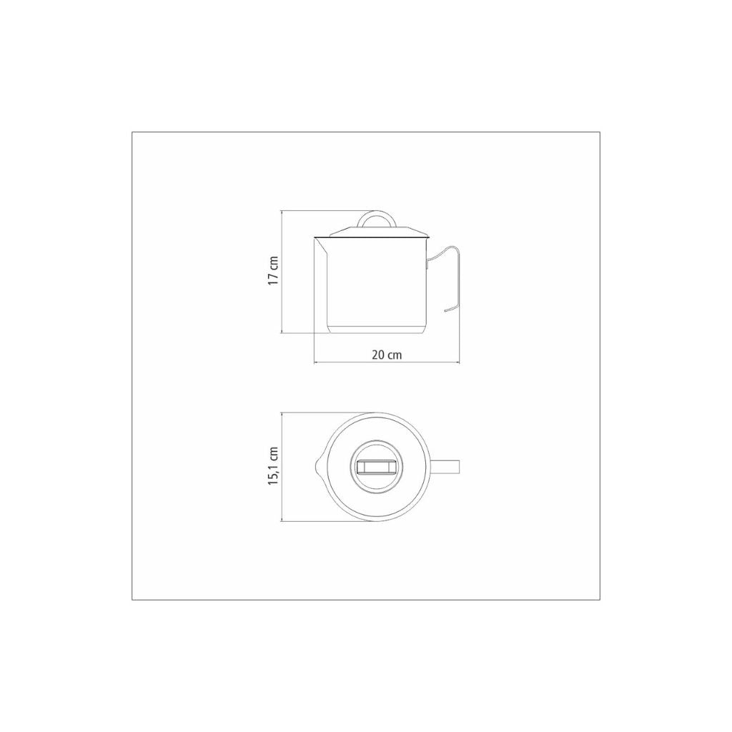 Hervidor Tramontina Solar de acero inoxidable fondo triple con tapa 14 cm 2 L