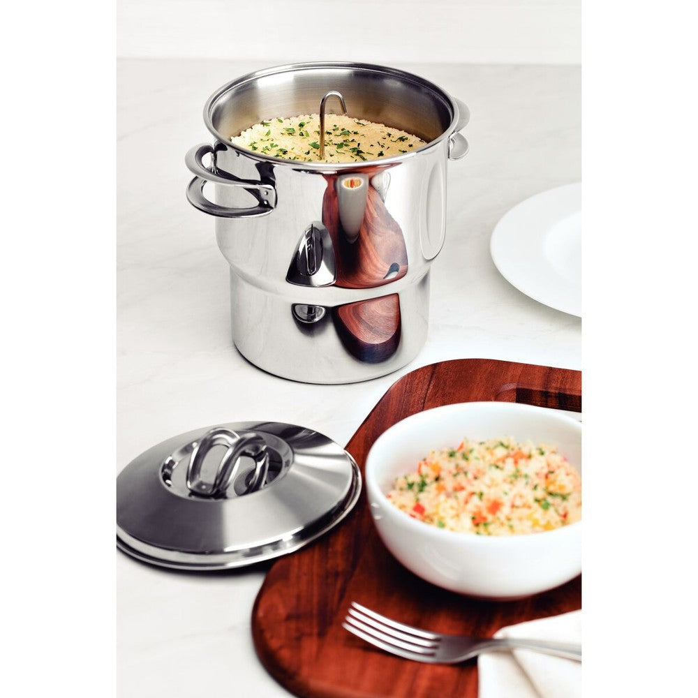 Cuscusera Solar de acero inoxidable Tramontina con asas y tapa 14 cm y 2,2 L