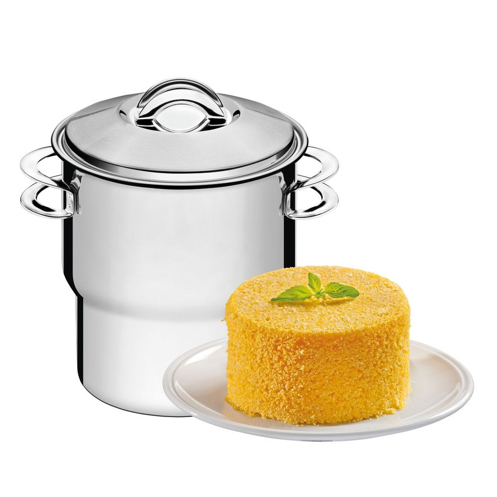 Cuscusera Solar de acero inoxidable Tramontina con asas y tapa 14 cm y 2,2 L