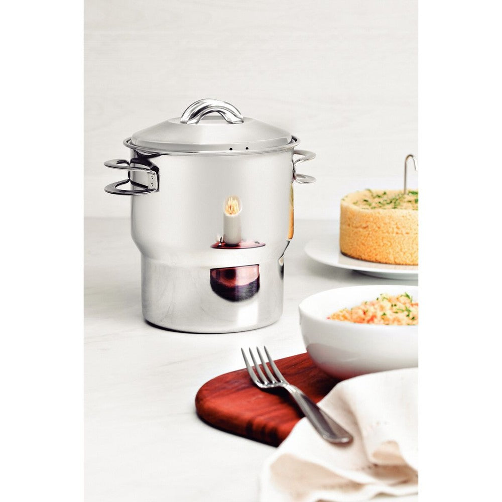 Cuscusera Solar de acero inoxidable Tramontina con asas y tapa 14 cm y 2,2 L
