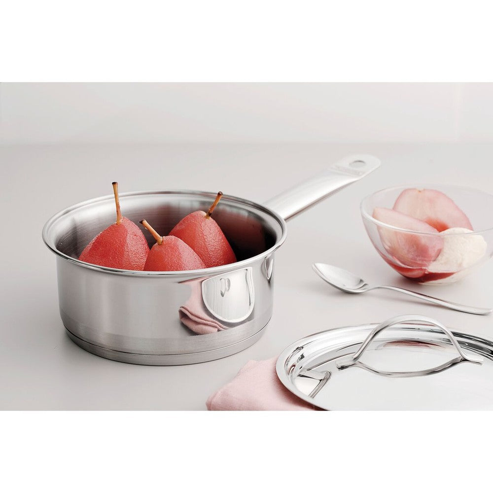 Olla Tramontina Professional de acero inoxidable fondo triple con tapa plana detalle satinado 20 cm 2,9 L