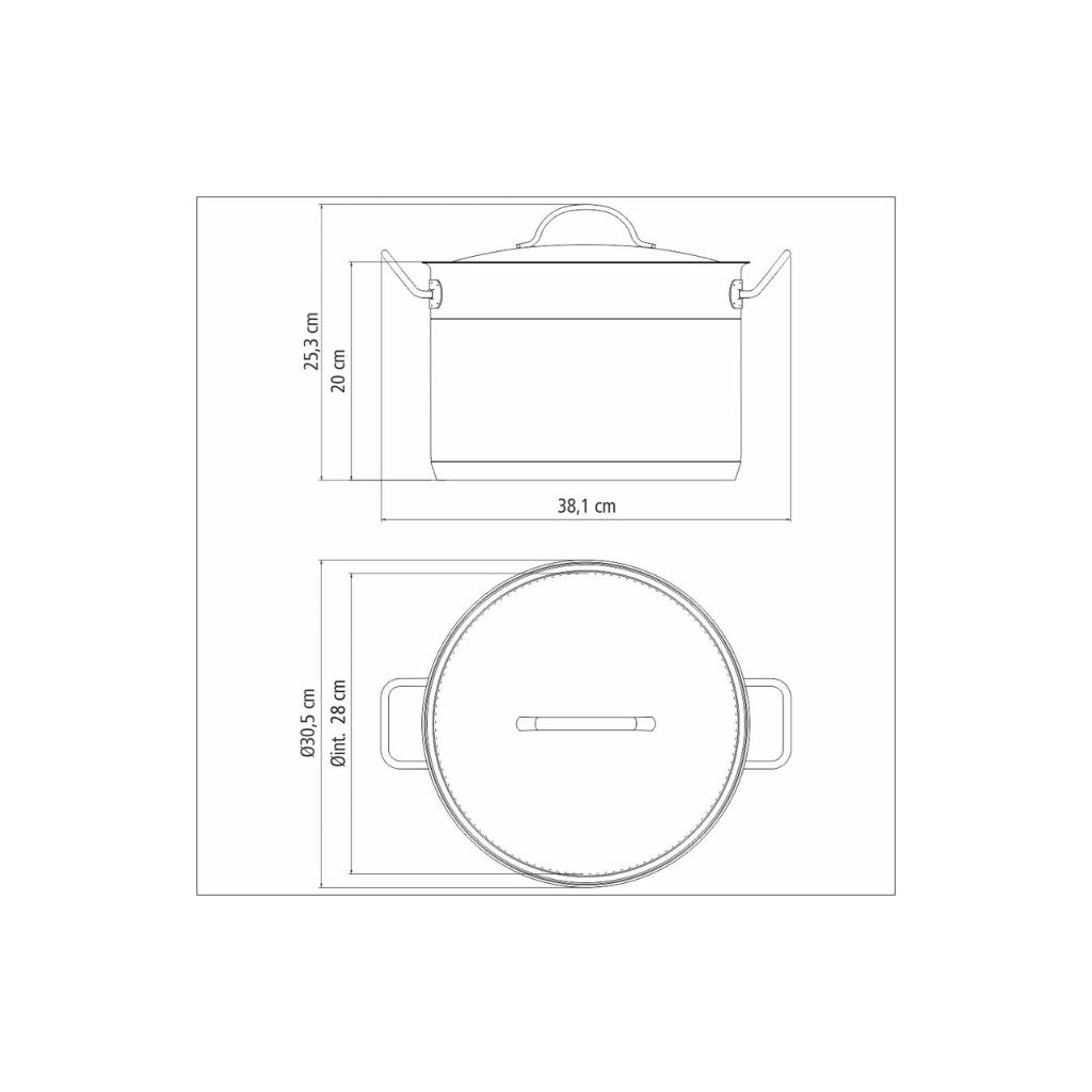 Olla Alta de Acero Inox. 28 cm 11,9 L Tramontina Profesional