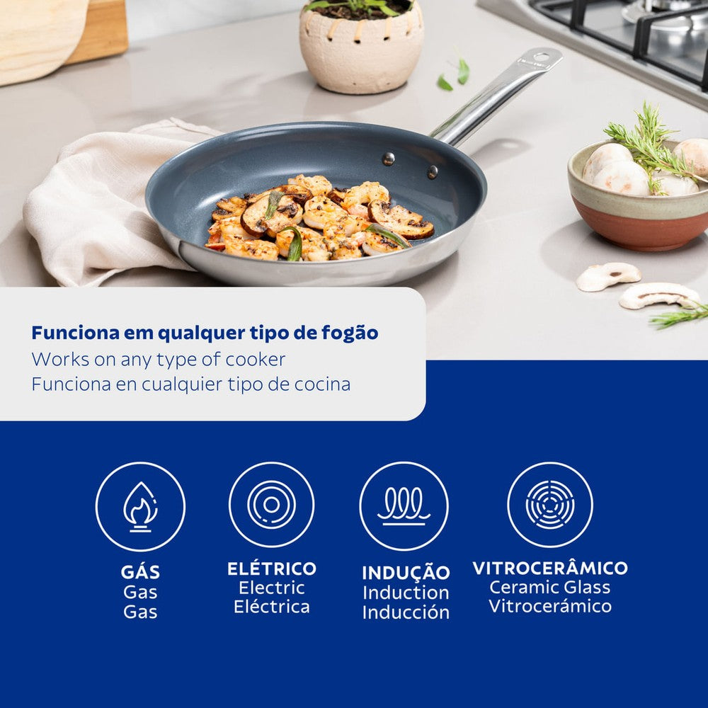 Sartén de Acero con Cerámico 30 cm Tramontina Professional.