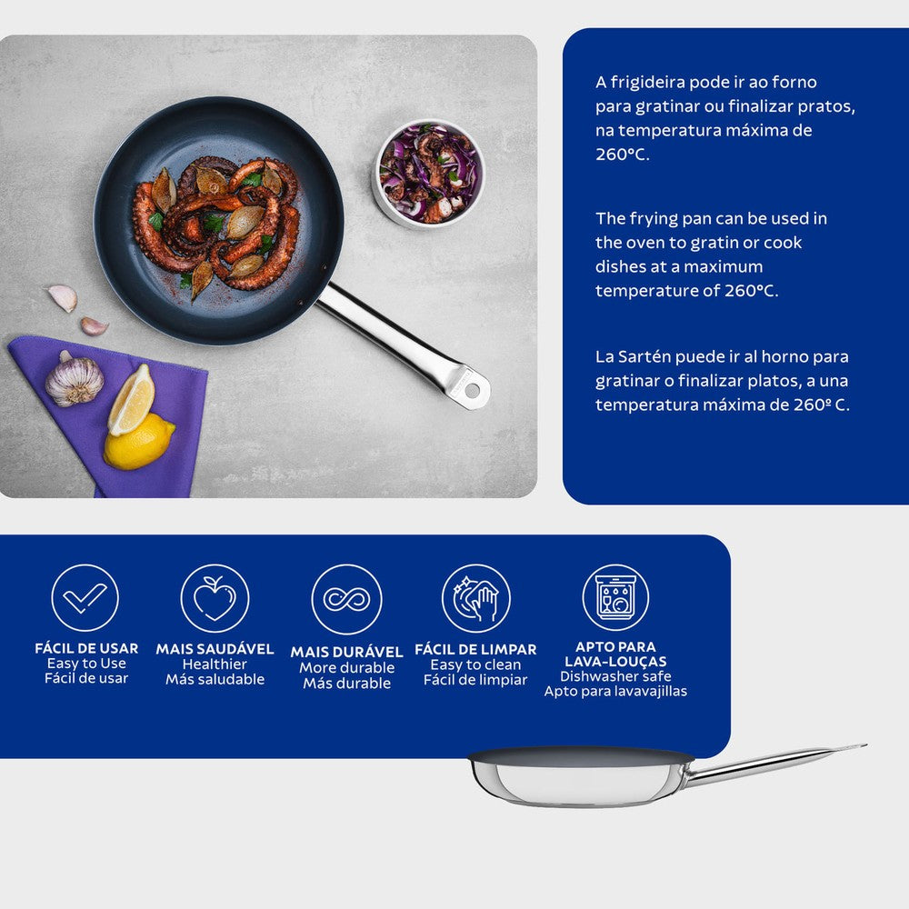 Sartén de Acero con Cerámico 30 cm Tramontina Professional.