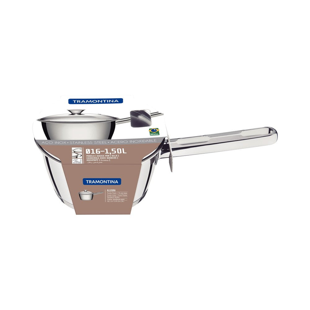 Olla de Acero Inox Triple Fondo 16cm 1,5L Tramontina Allegra