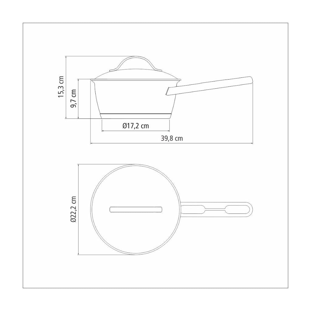 Olla de Acero Inox Triple Fondo 20cm 2,7L Tramontina Allegra