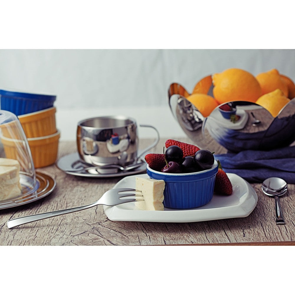 Juego de tazas Tramontina para té y cappuccino de acero inoxidable terminación brillante 2 piezas