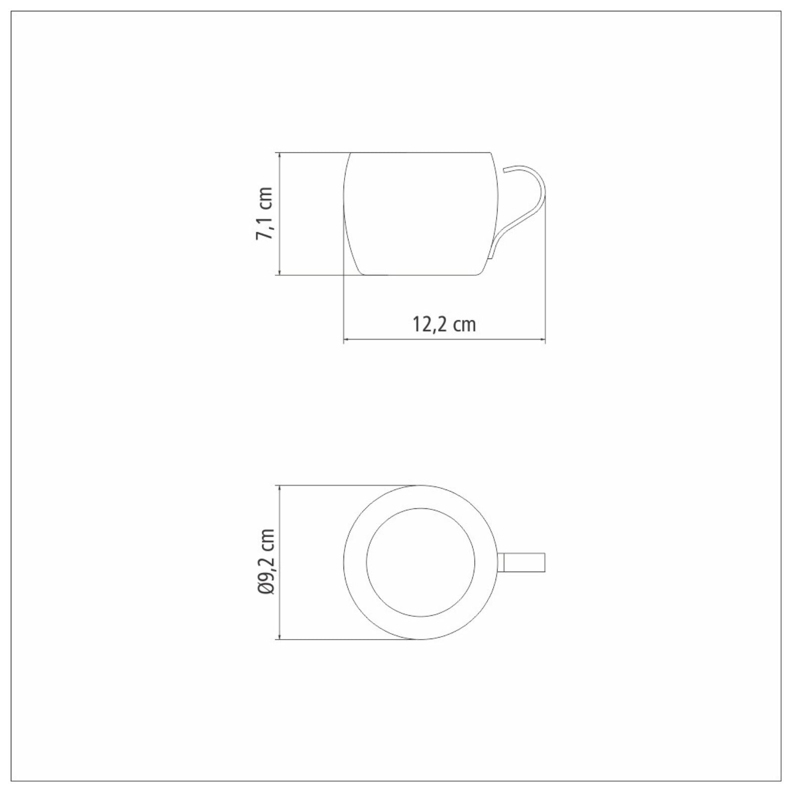 Juego de tazas Tramontina para té y cappuccino de acero inoxidable terminación brillante 2 piezas
