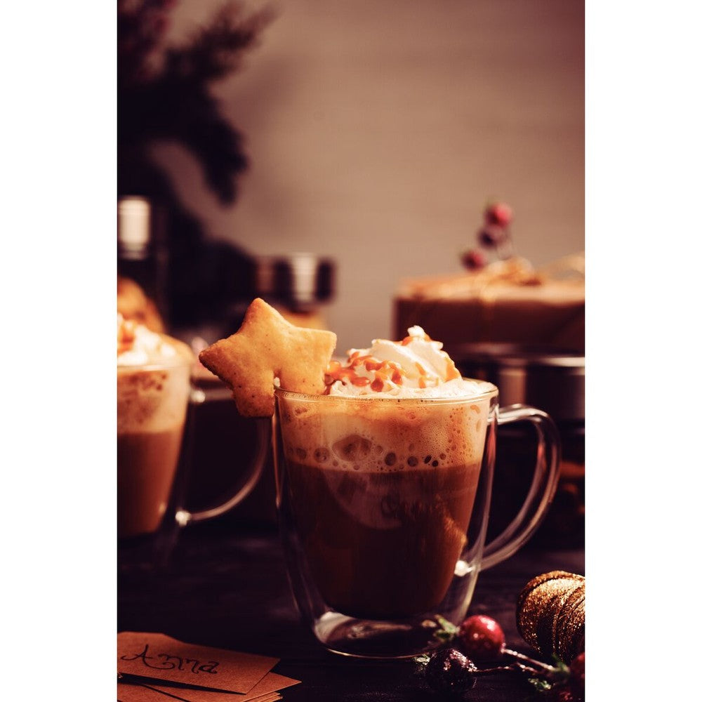 Juego de tazas Tramontina para café y té vidrio doble con asas 2 piezas