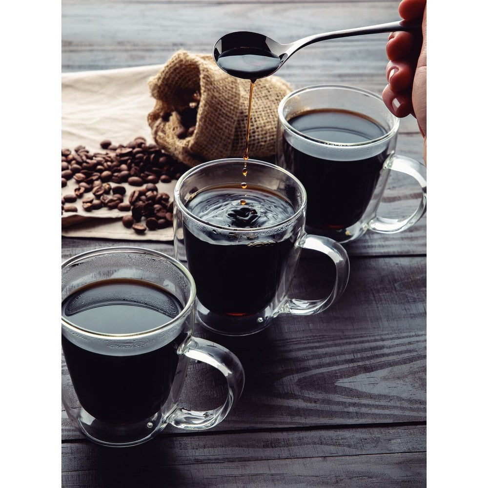 Juego de tazas Tramontina para café y té vidrio doble con asas 2 piezas