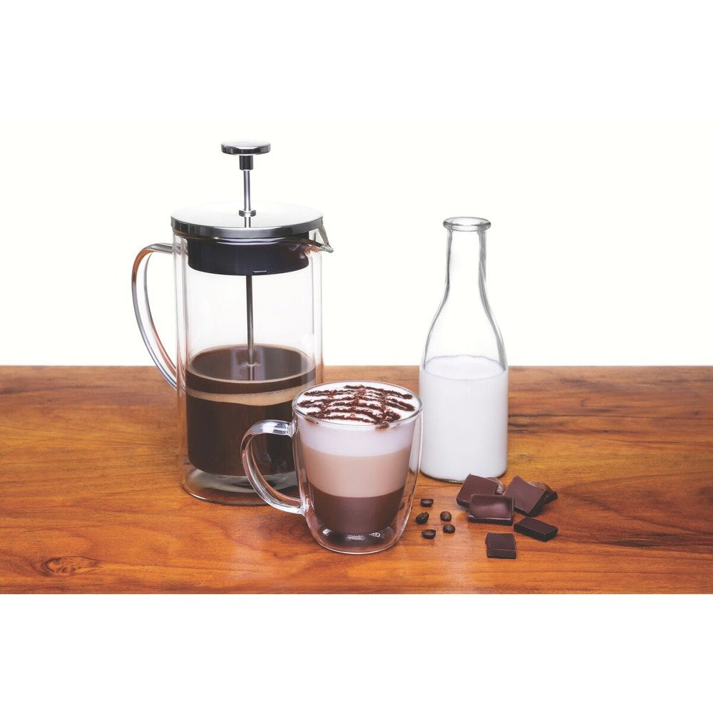 Juego de tazas Tramontina para café y té vidrio doble con asas 2 piezas