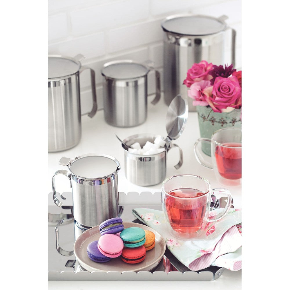 Juego de tazas Tramontina para café y té vidrio doble con asas 2 piezas