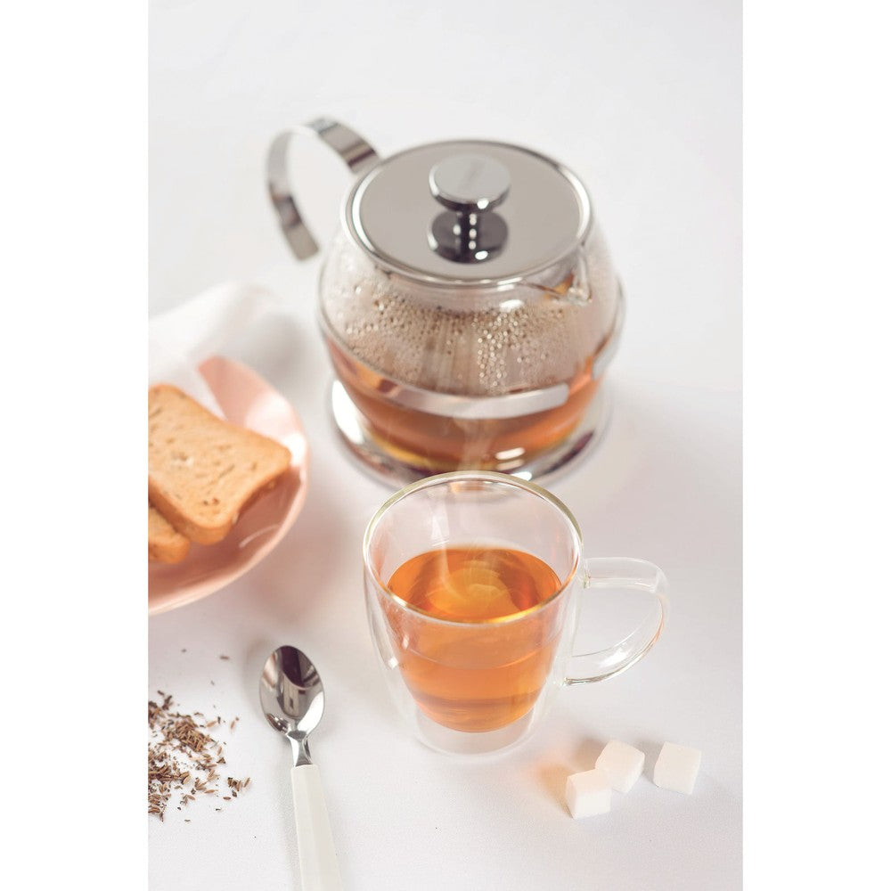 Juego de tazas Tramontina para café y té vidrio doble con asas 2 piezas