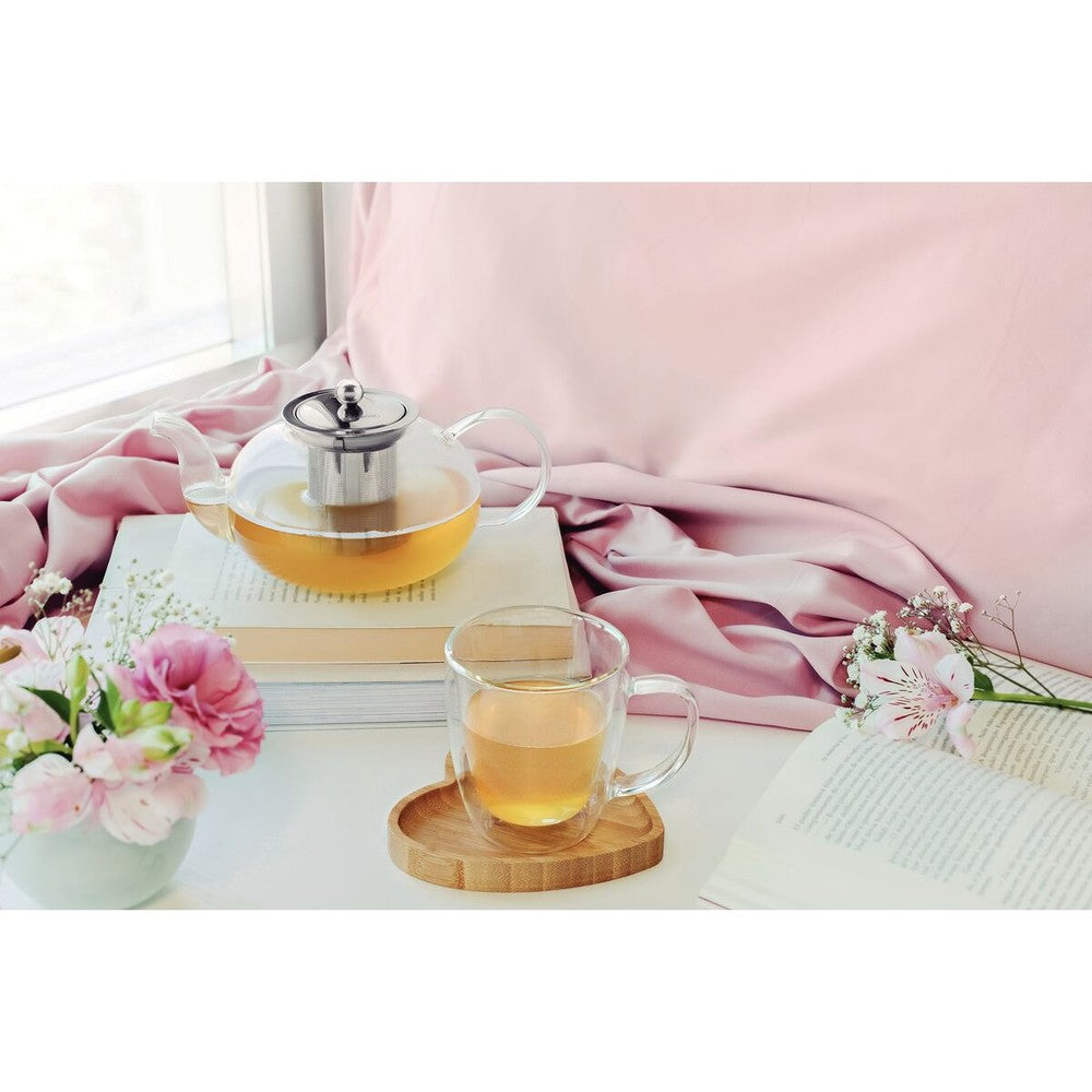 Juego de tazas Tramontina para café y té vidrio doble con asas 2 piezas