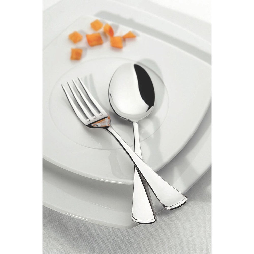 Juego de cubiertos de 130 piezas Tramontina Mônaco de acero inoxidable con cuchillos de mesa forjados 6mm, estuche de madera