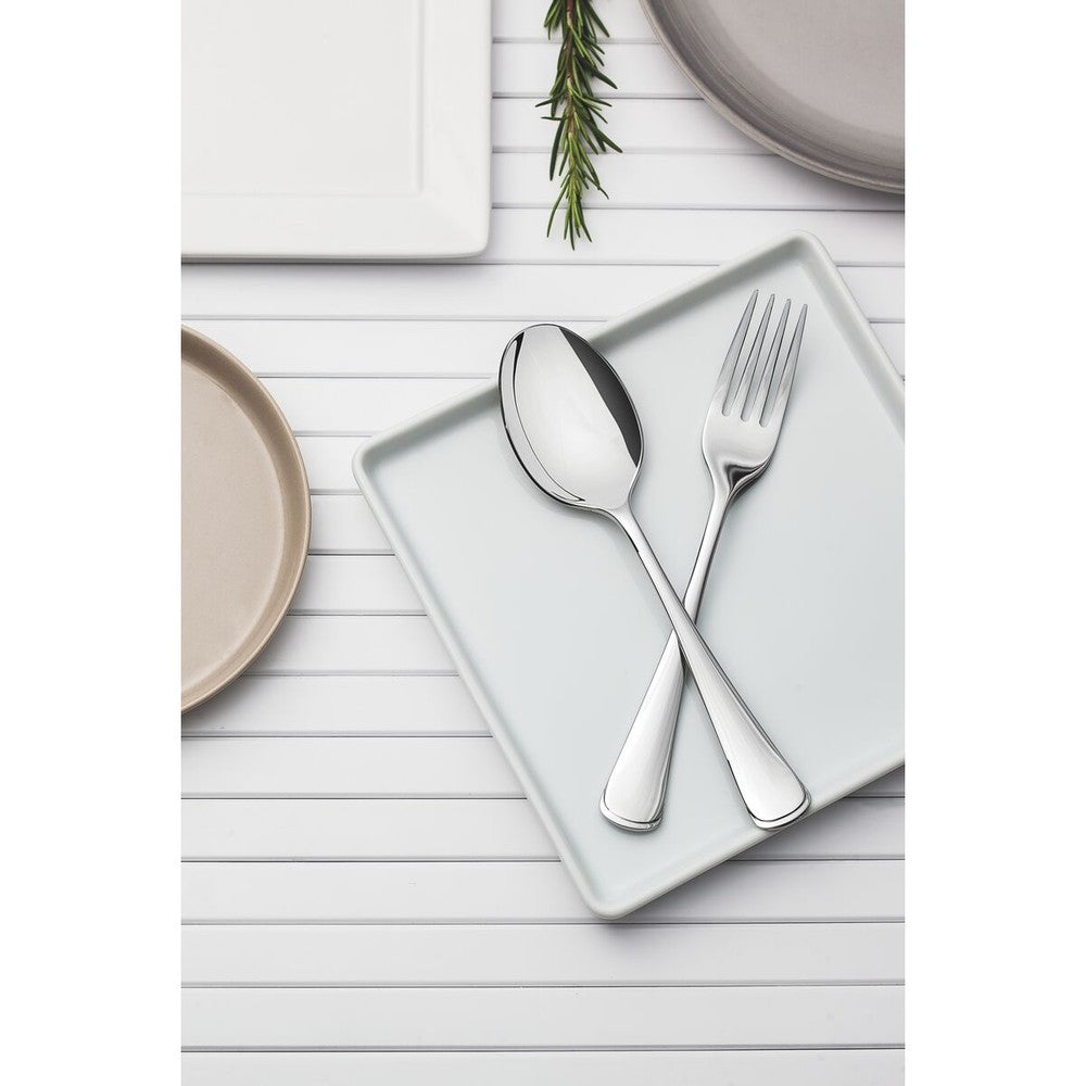 Juego de cubiertos de 130 piezas Tramontina Mônaco de acero inoxidable con cuchillos de mesa forjados 6mm, estuche de madera
