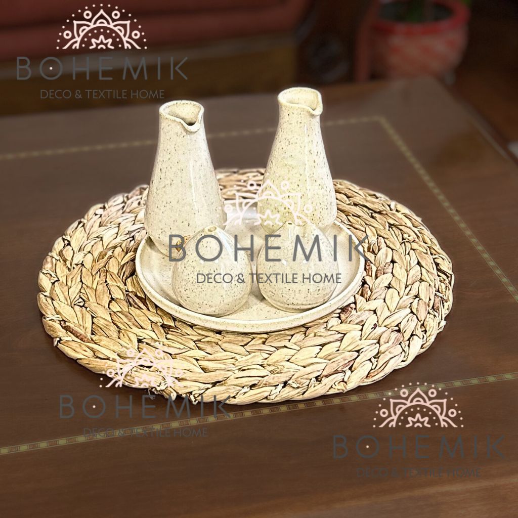 Alcuza 5 piezas Ceramica Gres Beige