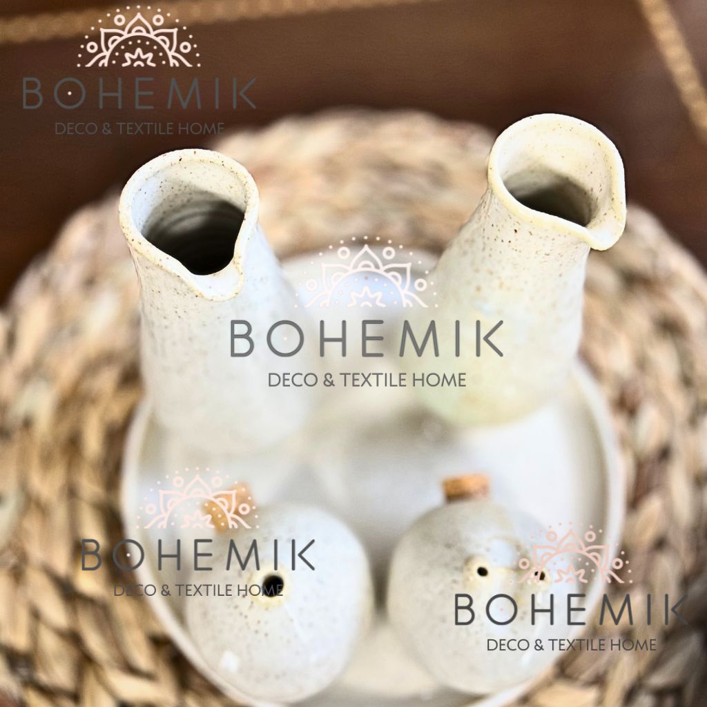 Alcuza 5 piezas Ceramica Gres Beige