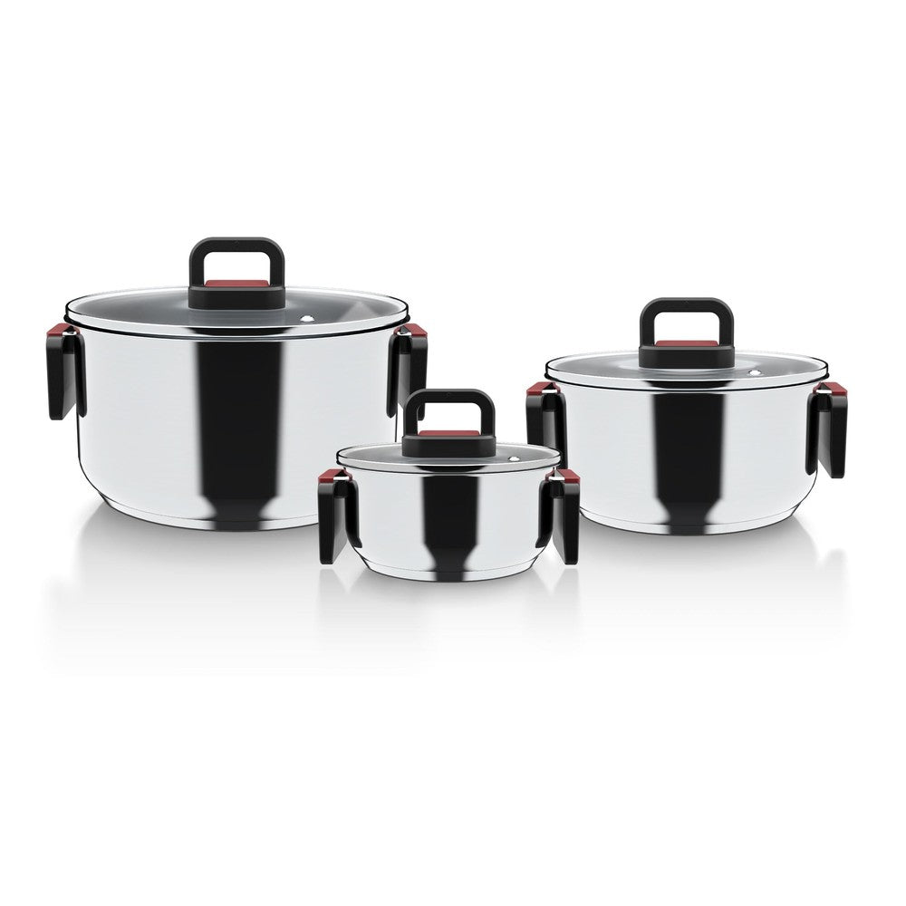 Batería de Cocina 6 Piezas Acero Inoxidable Wolf