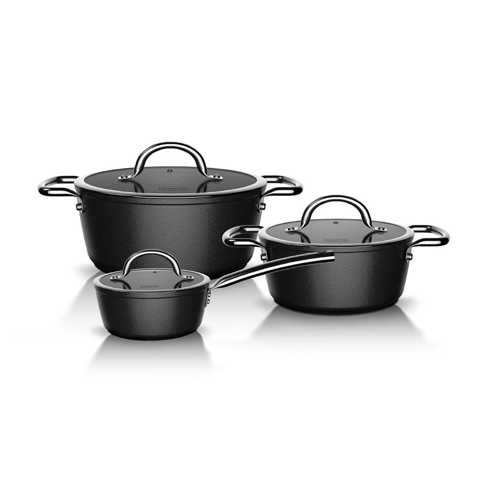 Batería de cocina 6 Piezas Aluminio Forjado Black