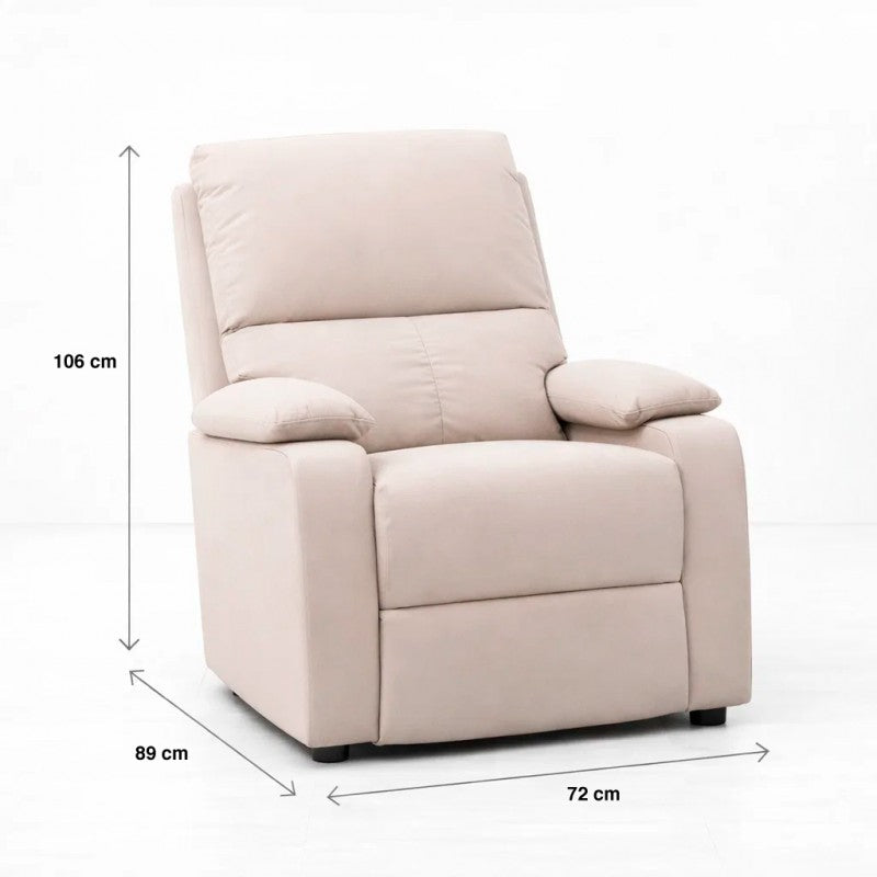 Bergere Reclinable Ibiza Leather Crema