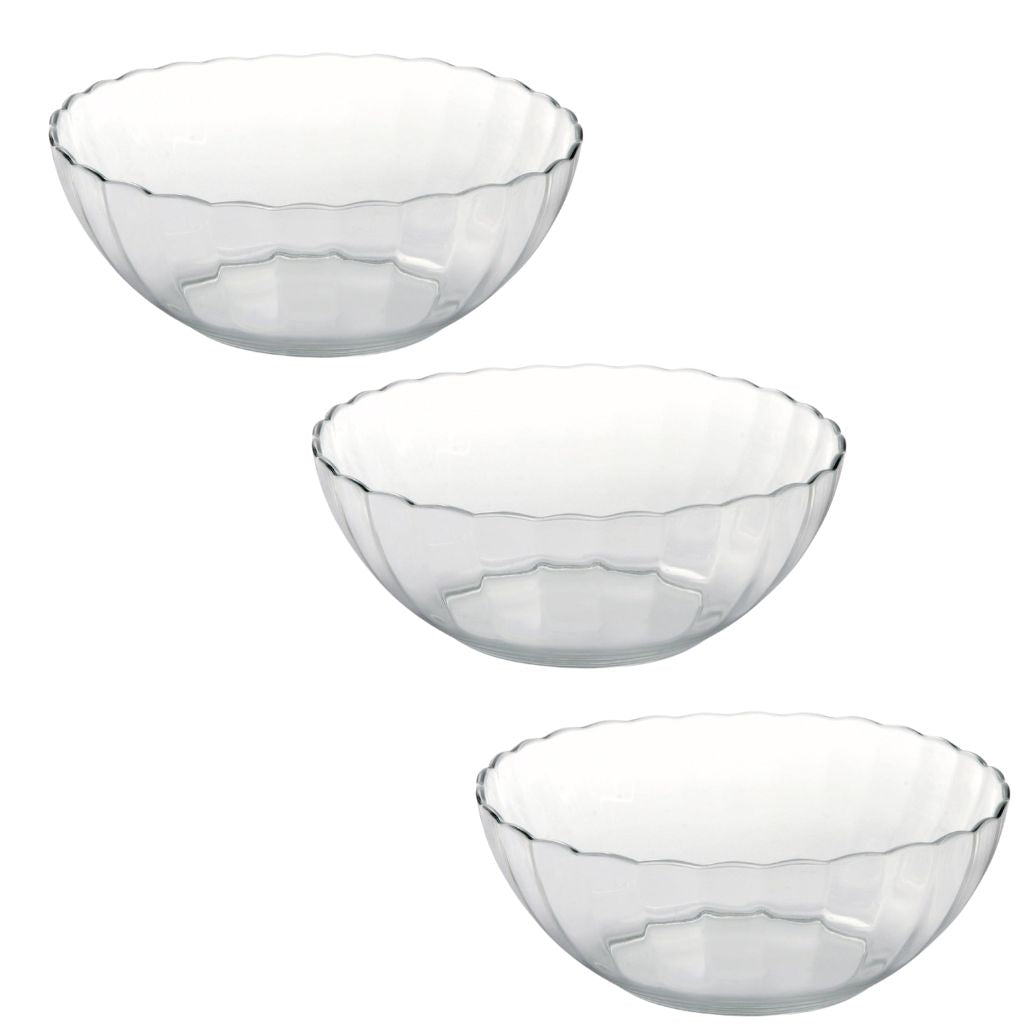 Pack De 3 Ensaladera De 1 Lt Bella Vidrio Templado Marinex