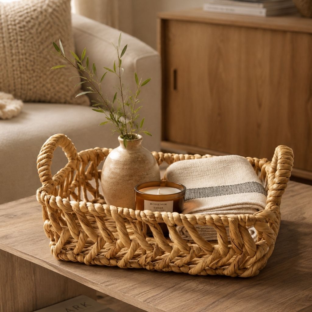 Cesta Organizadora Dalia L de Jacinto de Agua 35 cm x 25 cm x 13 cm