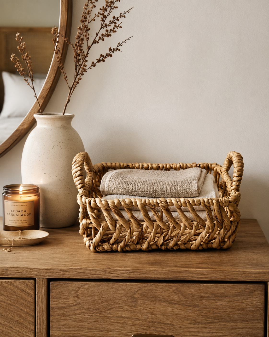 Cesta Organizadora Dalia L de Jacinto de Agua 35 cm x 25 cm x 13 cm