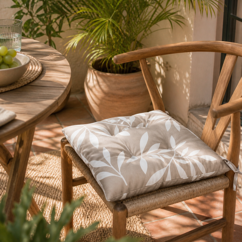 Pack de 2 Cojines para silla 40 cm x 40 cm Prado beige