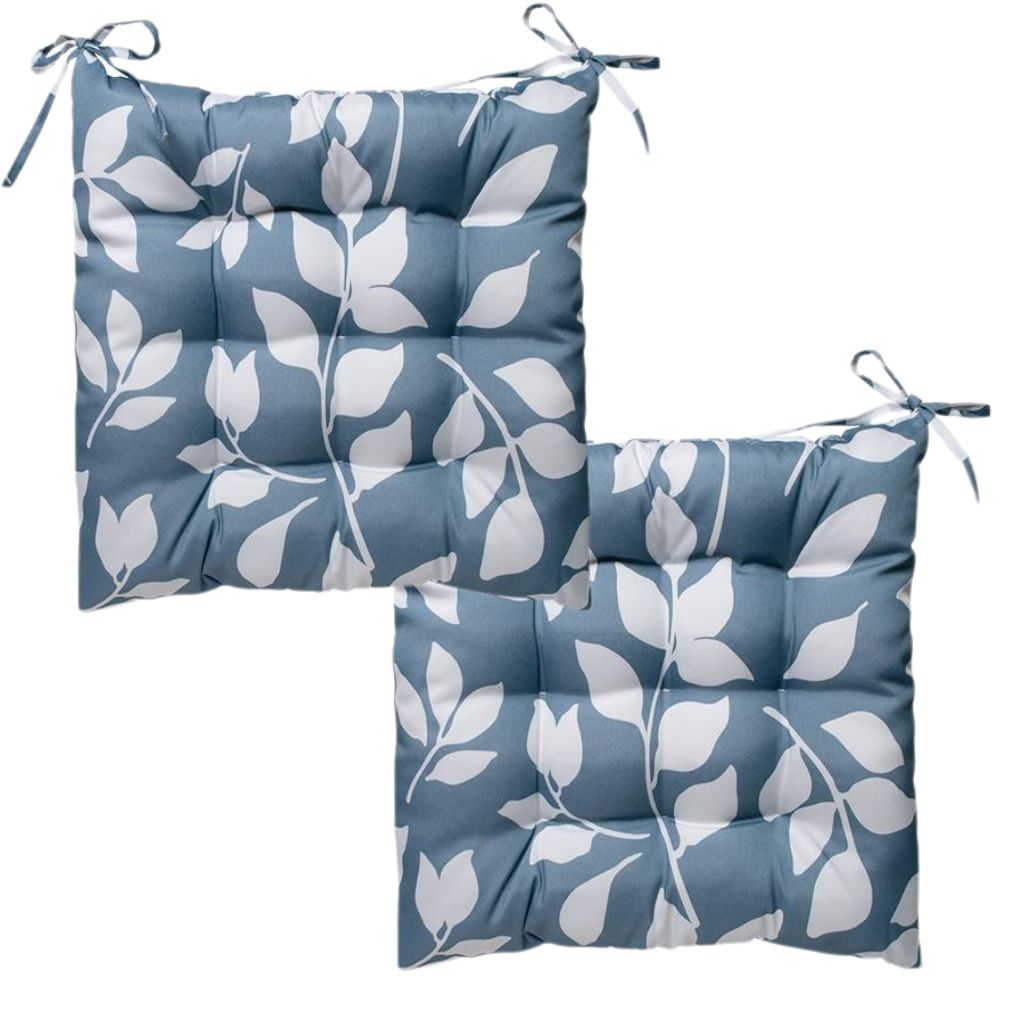 Pack de 2 Cojines para silla 40 cm x 40 cm Prado Azul