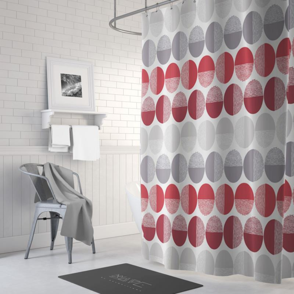 Cortina Baño Estampado Circular