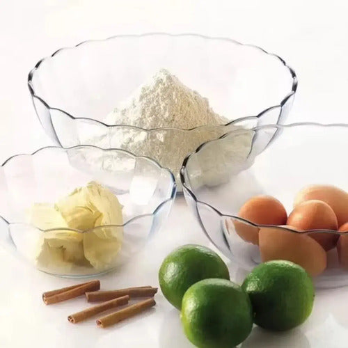 Pack 3 Ensaladeras De 2 Litros Bella Vidrio Marinex