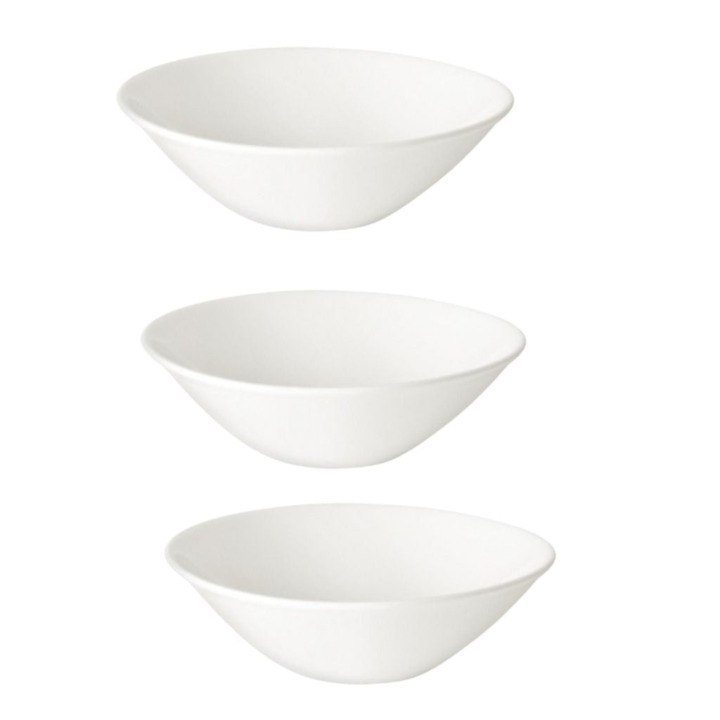 Set De 3 Ensaladeras De Porcelana 21 Cm 1lt Corona