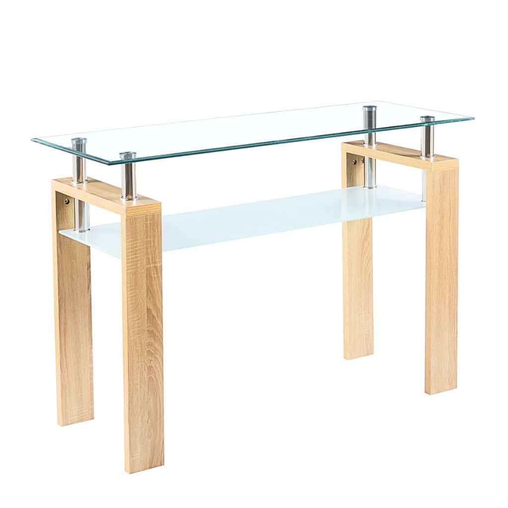 Mesa de Arrimo Rectangular de Vidrio