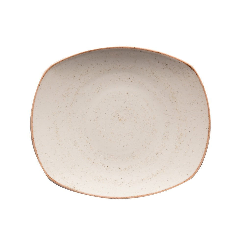 Set de Platos Artisan en Porcelana Blanca/Beige – 20,3 cm y 29,6 cm
